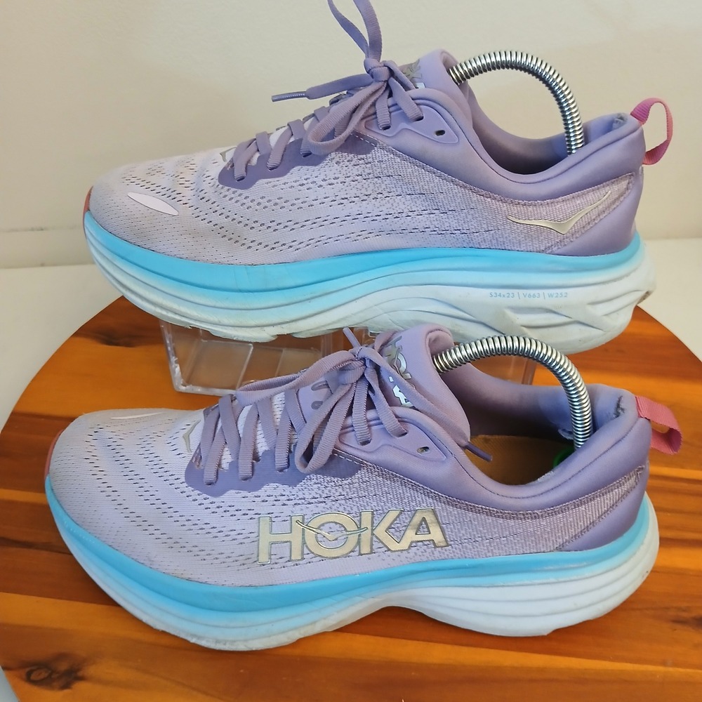 Hoka Bondi 8 Women 10 Purple Running Shoes Sneakers 1127952 CVPL